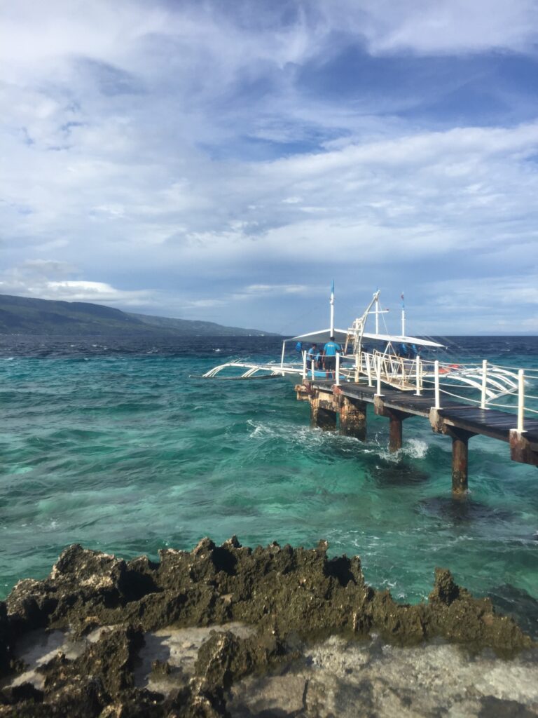 Boat that transfers people to and from island